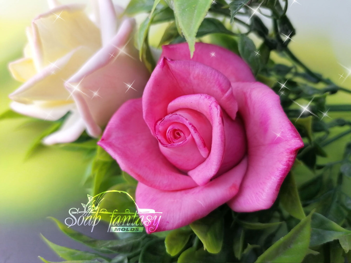 Tiffany Rose half-blooming (realistic thin petals) silicone mold for soap making (For experienced craftsmen)