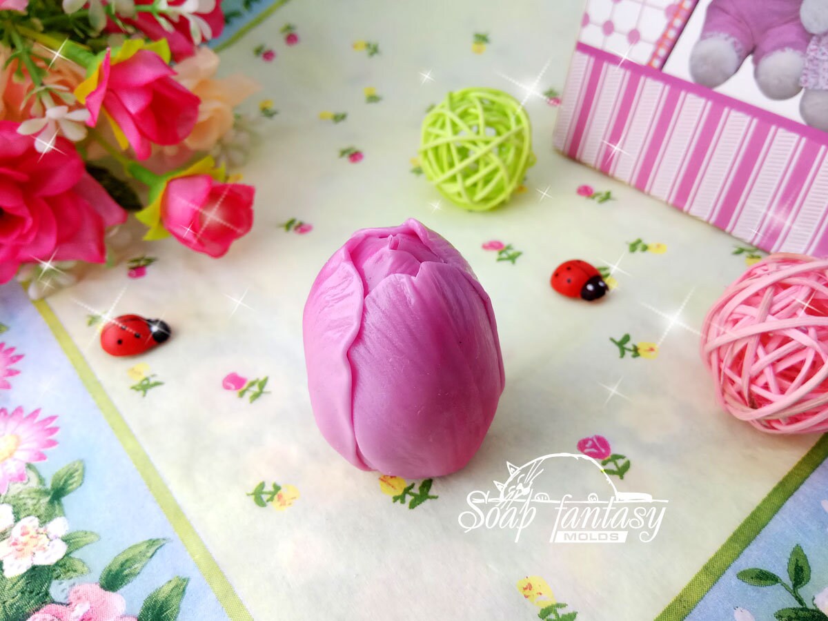 Apeldoorn tulip bud silicone mold (mould) for soap making and candle making making