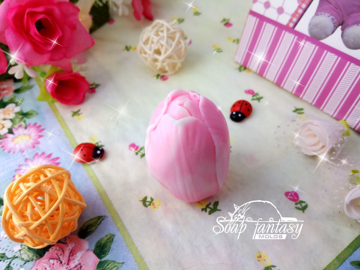 Apeldoorn tulip bud silicone mold (mould) for soap making and candle making making