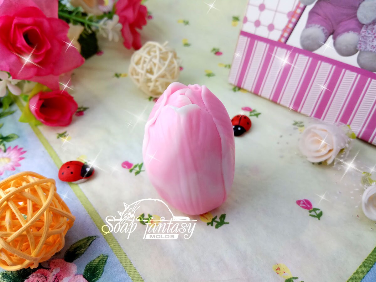 Apeldoorn tulip bud silicone mold (mould) for soap making and candle making making