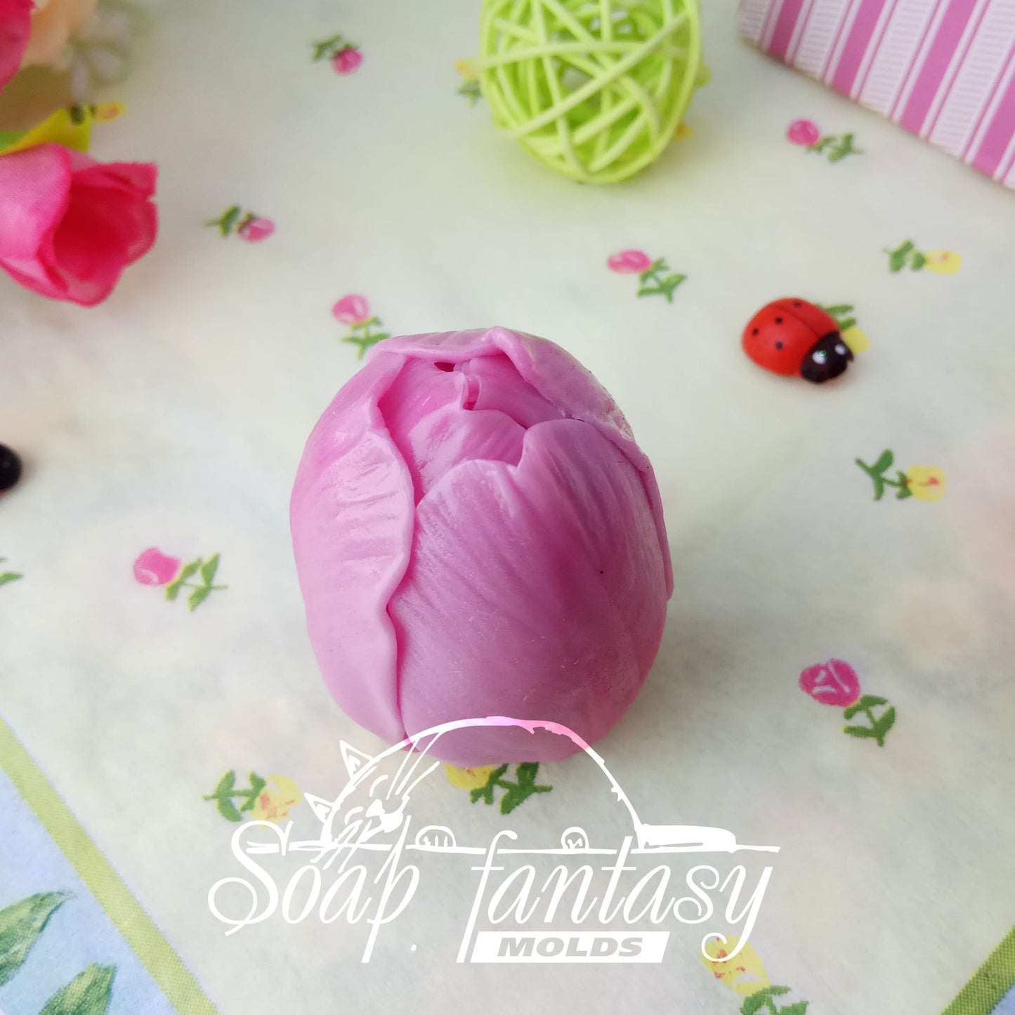 Apeldoorn tulip bud silicone mold (mould) for soap making and candle making making