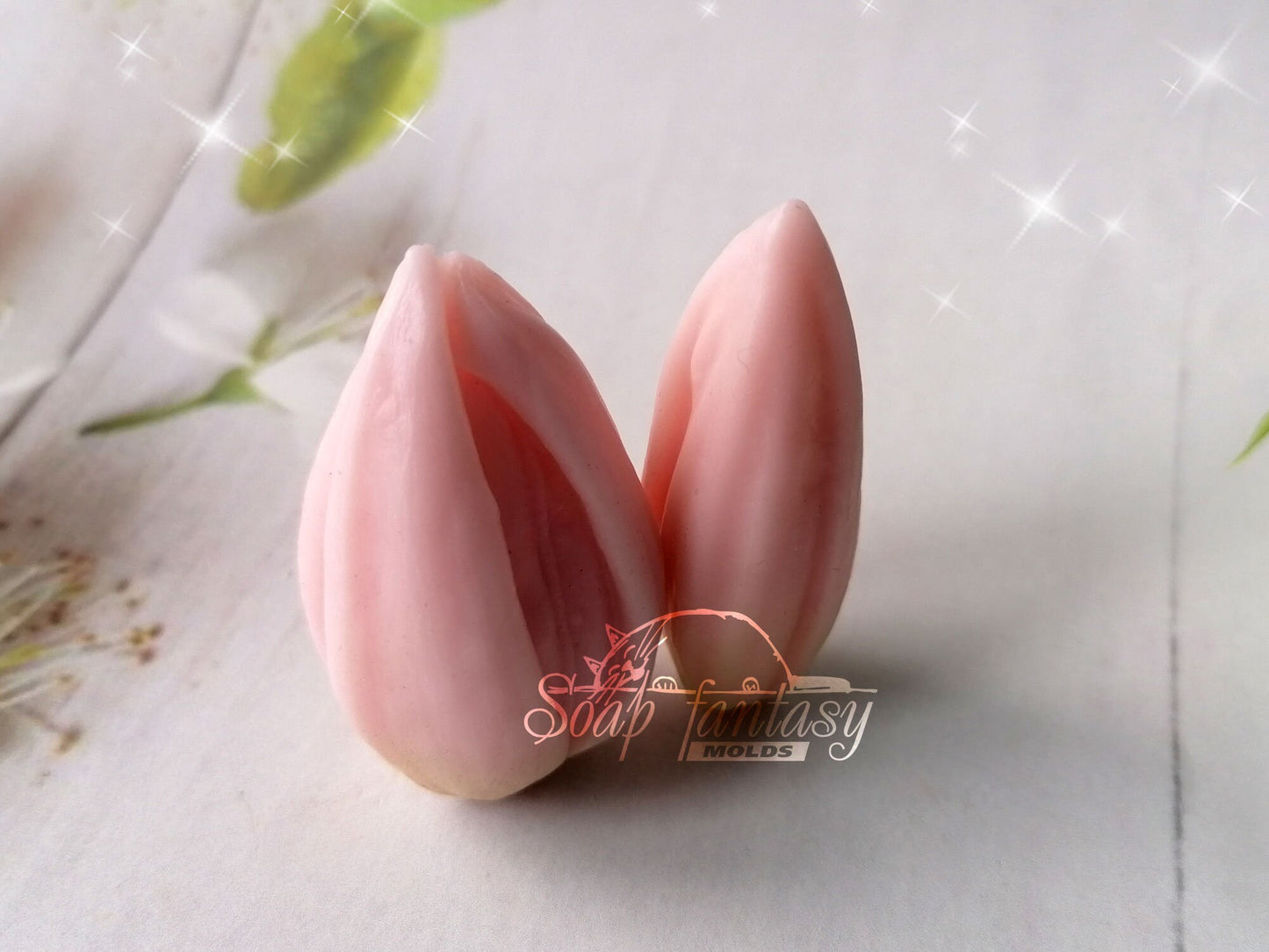 Two tulip buds silicone mold for soap making