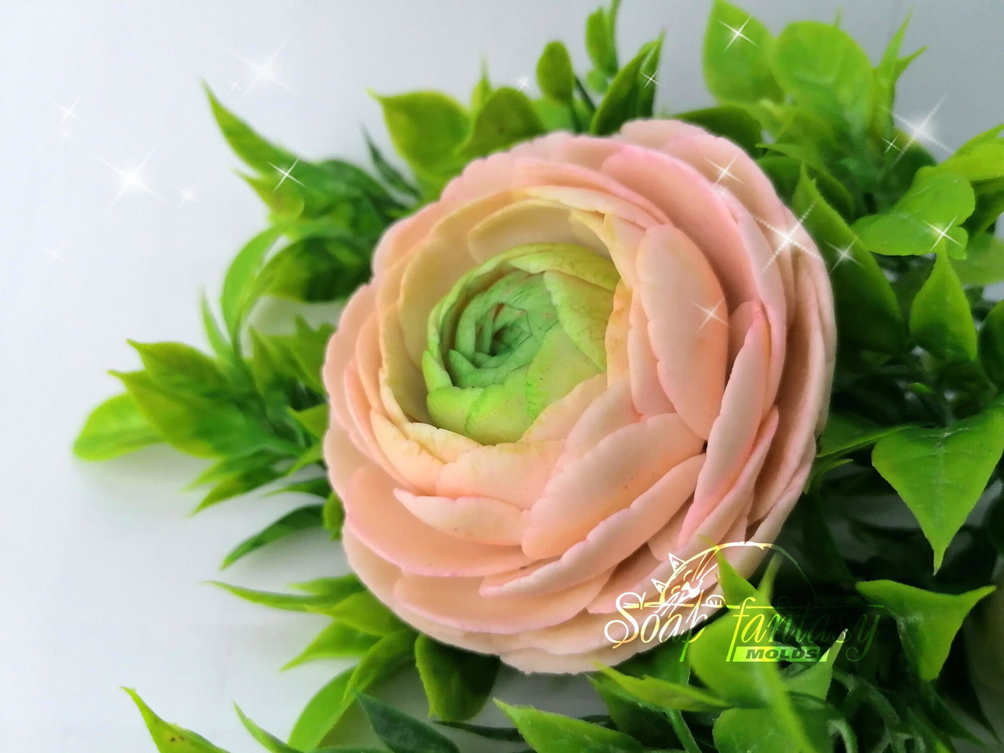 Ranunculus "Amandine" flower silicone mold for soap making
