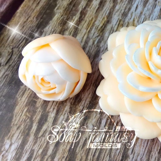 Camellia bud flower silicone mold (mould) for soap making and candle making