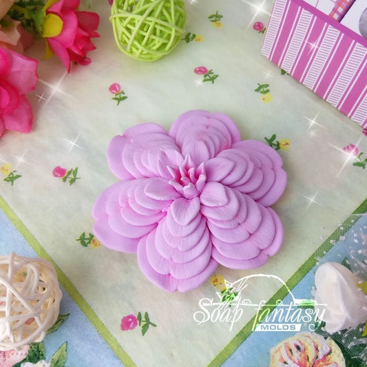 Camellia King flower silicone mold (mould) for soap making and candle making