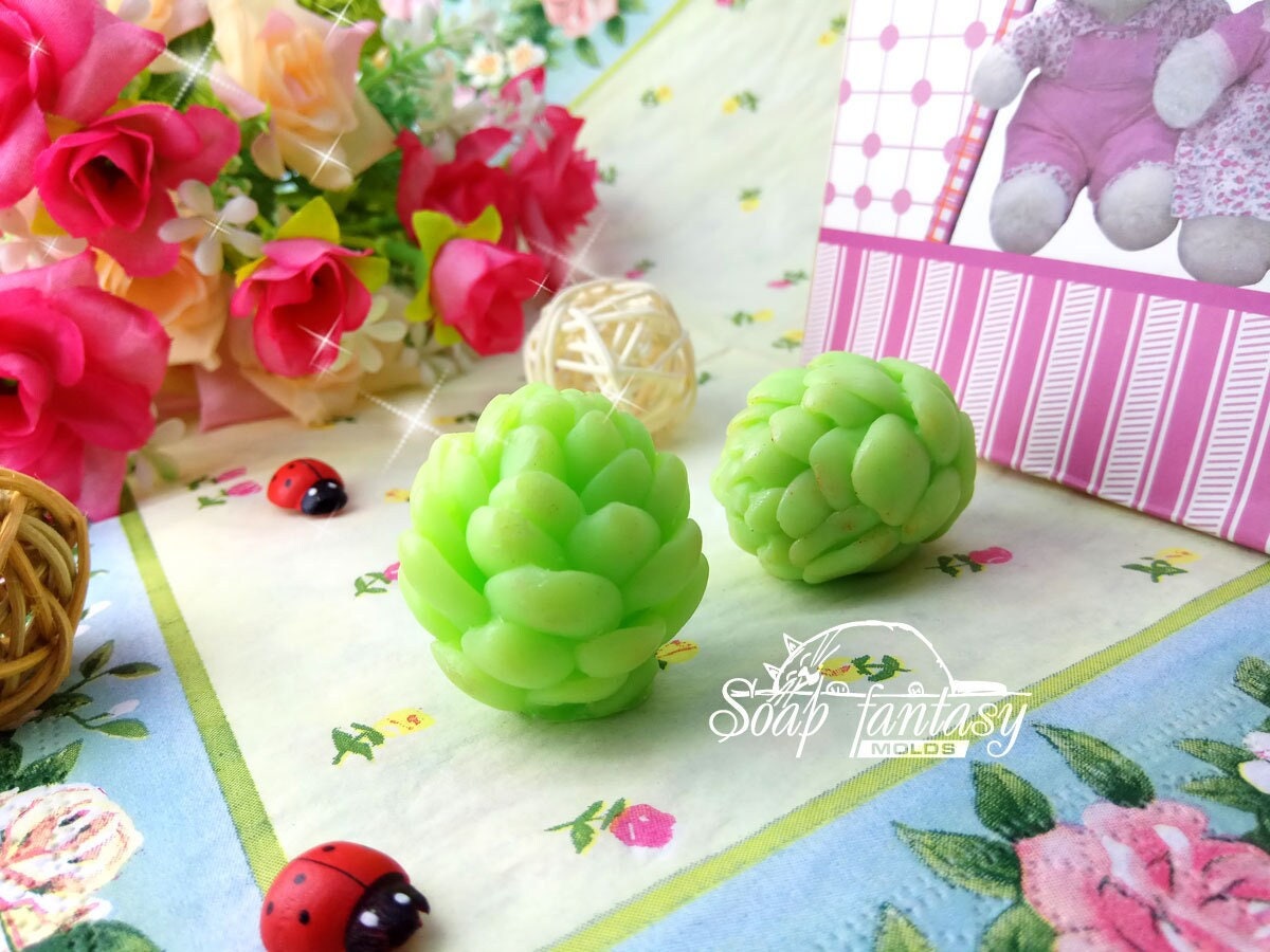Hop cones (3 pcs) silicone mold for soap making