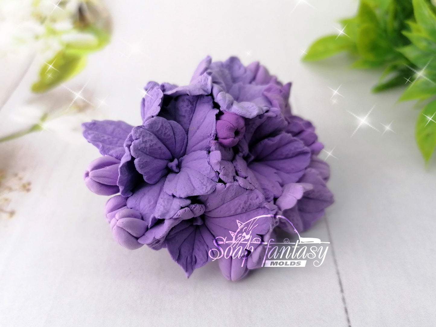 Hydrangea flower silicone mold for soap making