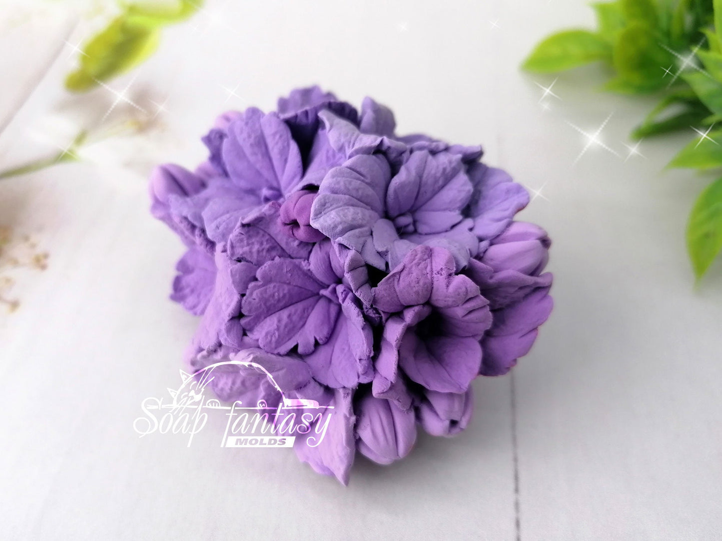 Hydrangea flower silicone mold for soap making
