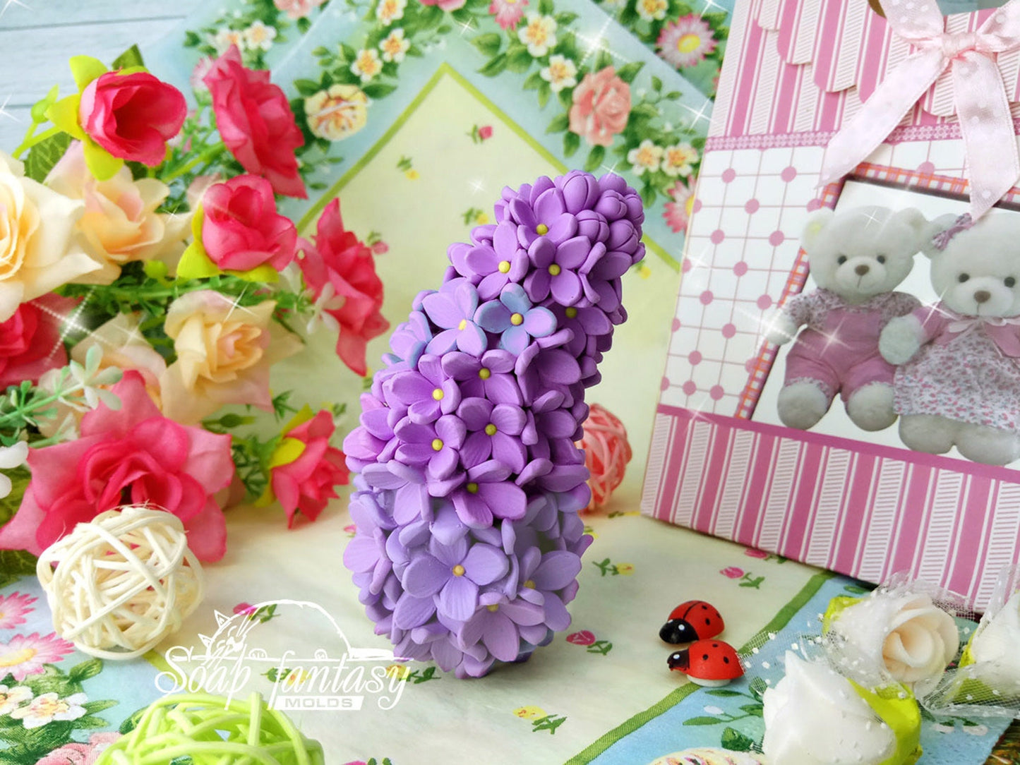 Lilac flower silicone mold for soap making