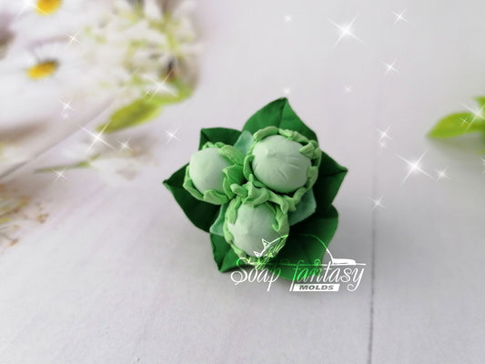 Triplet hazelnut Silicone Soap Mold - for soap making, Craft & Hobby