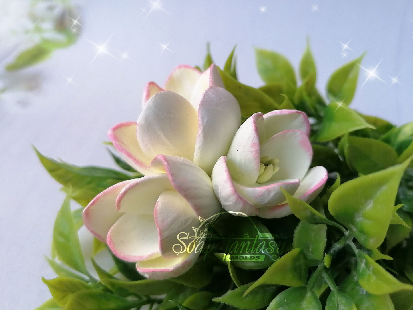 Freesia White triplet flower silicone mold for soap making
