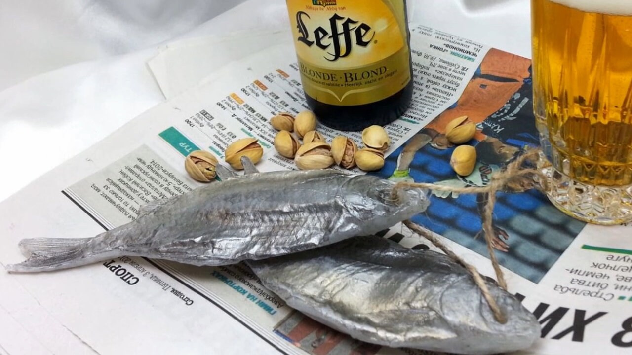 Vobla dried fish for beer silicone mold for soap making