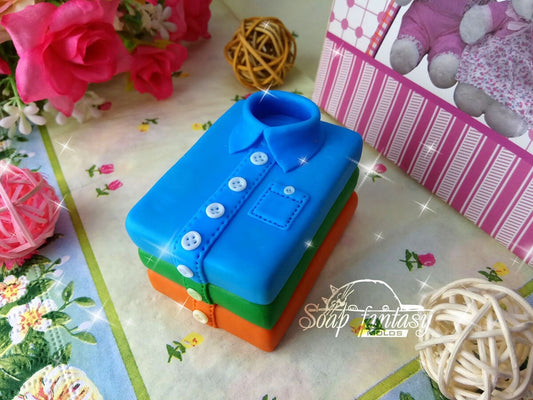 Stack of men's shirts Silicone Soap Mold - for soap making, Craft & Hobby