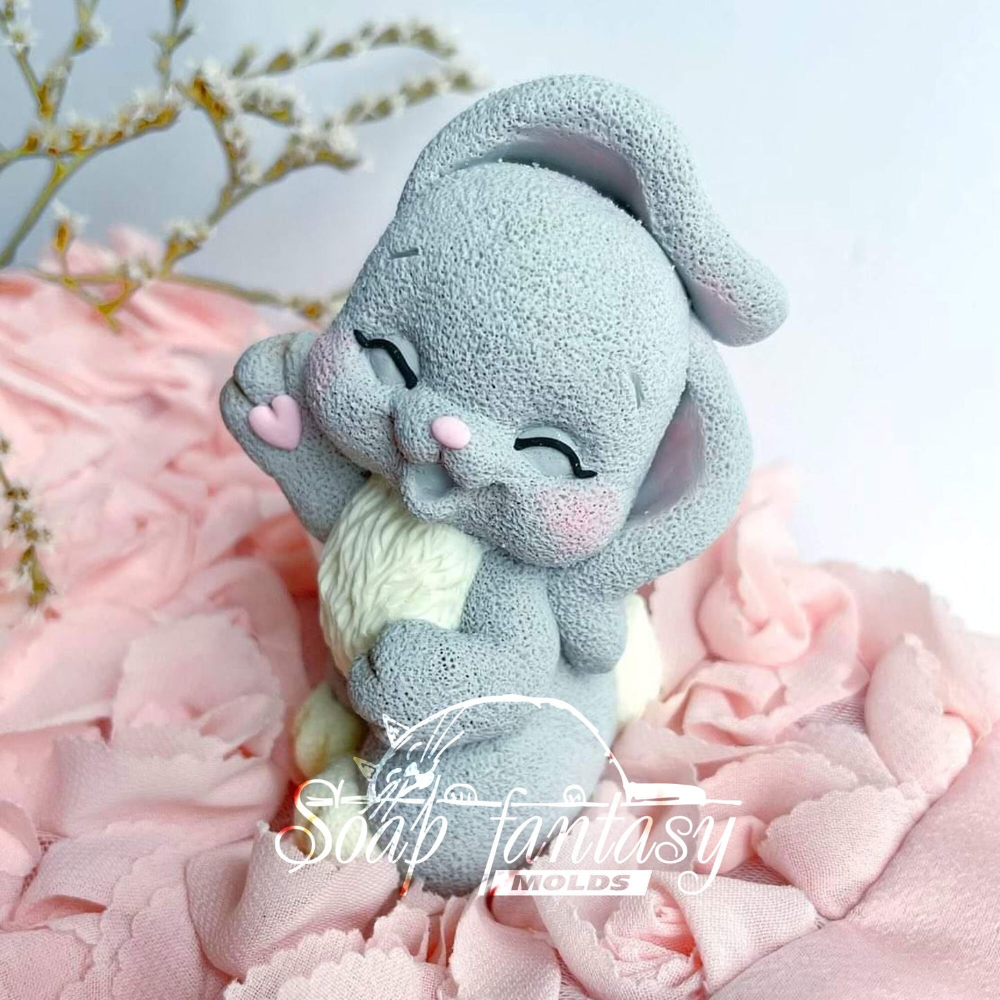 Cute bunny silicone mold for soap making