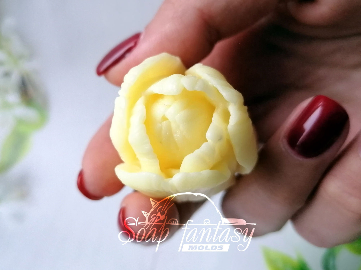 Tulip "Sweetheart" half opened silicone mold for soap making