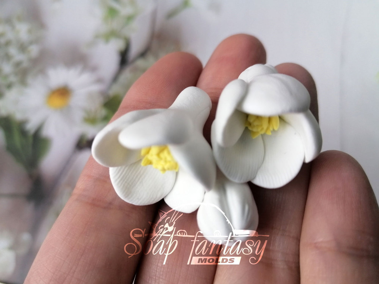Strawberry flowers (bouquet insert) silicone mold for soap making