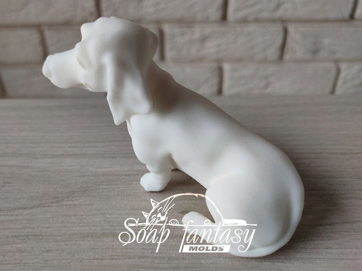 Sitting dachshund silicone mold for soap making
