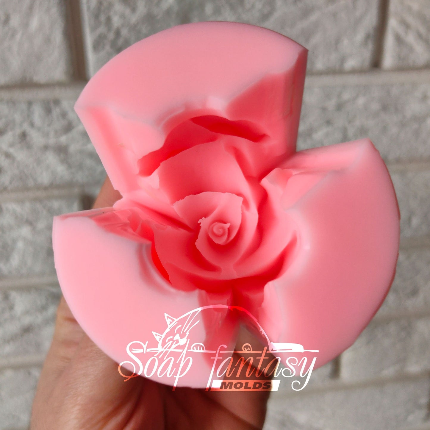 Half-blooming rose bud "Estelle" silicone mold for soap making