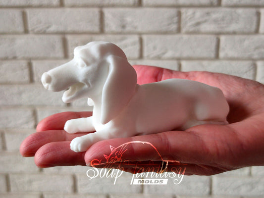 Laying dachshund Silicone Soap Mold - for soap making, Craft & Hobby