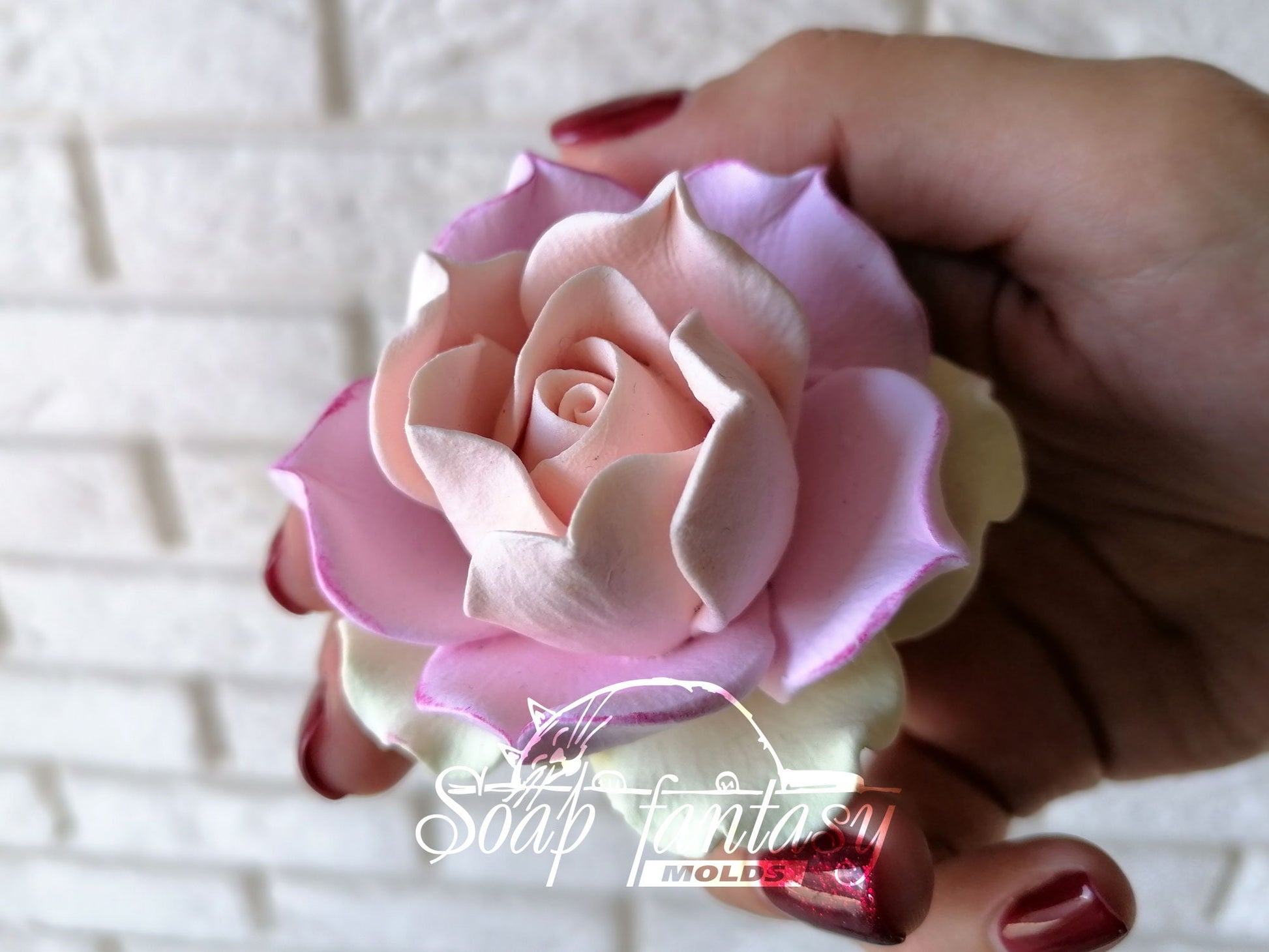 Big rose "Estelle" flower silicone mold (mould) for soap making and candle making