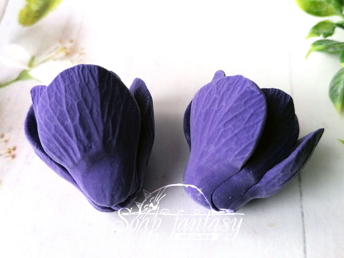 Blue роpрy anemone buds silicone mold (mould) for soap making and candle making