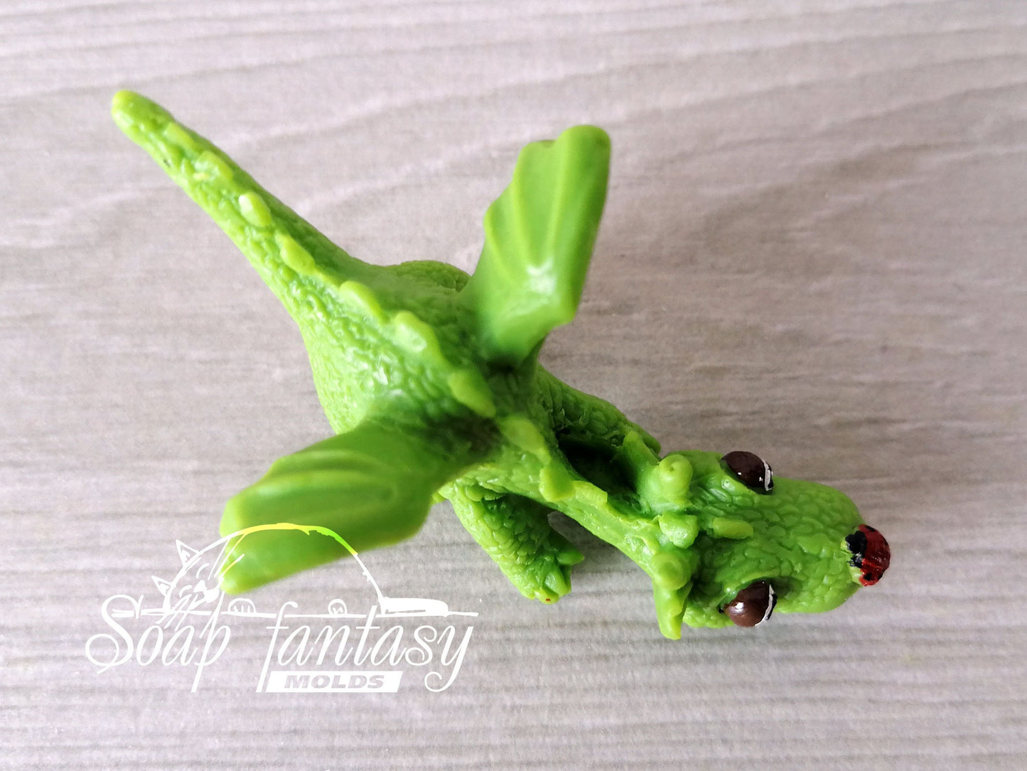 Little Emerald dragon silicone mold for soap making