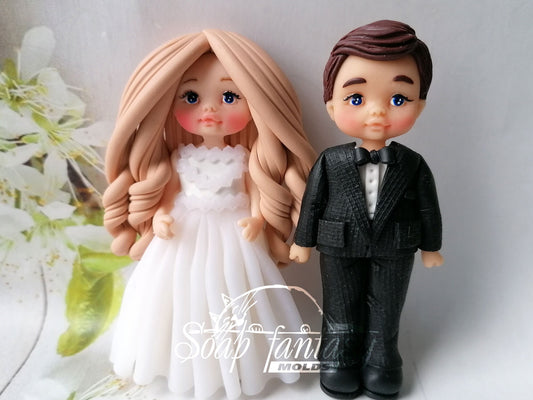 Bride and Groom set Silicone Soap Mold - for soap making, Craft & Hobby