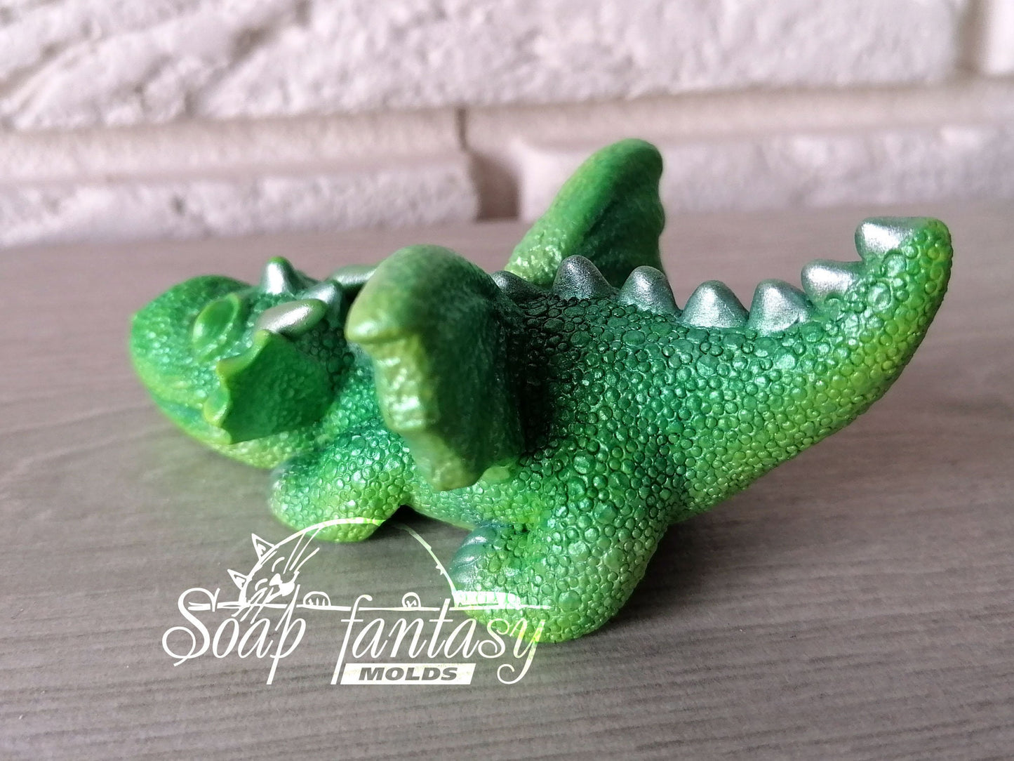 Emerald dragon silicone mold for soap making