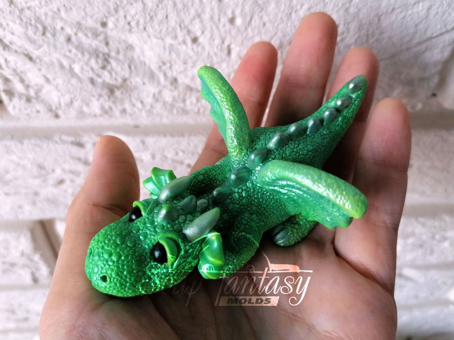 Emerald dragon silicone mold for soap making