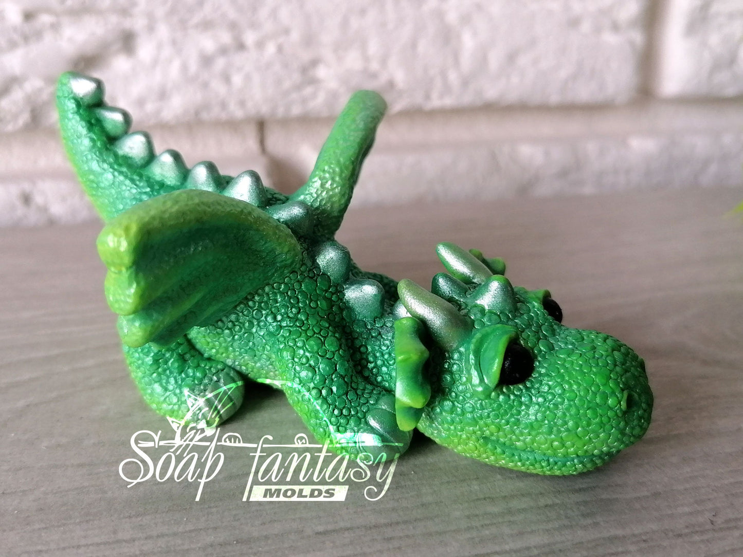 Emerald dragon silicone mold for soap making