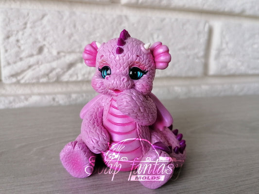 Cute Pink dragon Silicone Soap Mold - for soap making, Craft & Hobby