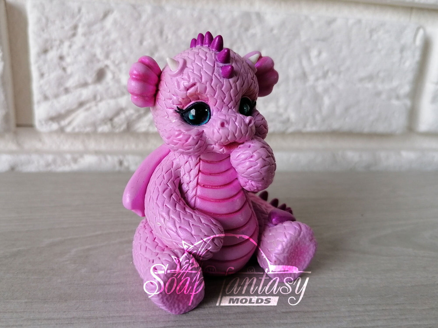 Cute Pink dragon silicone mold for soap making