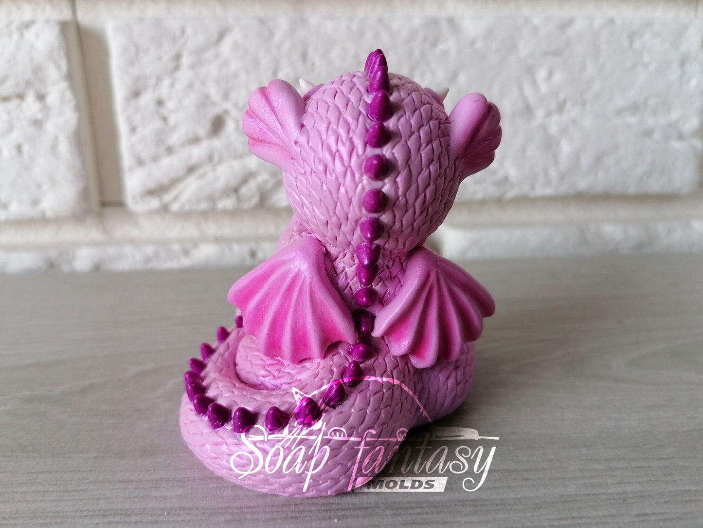 Cute Pink dragon silicone mold for soap making