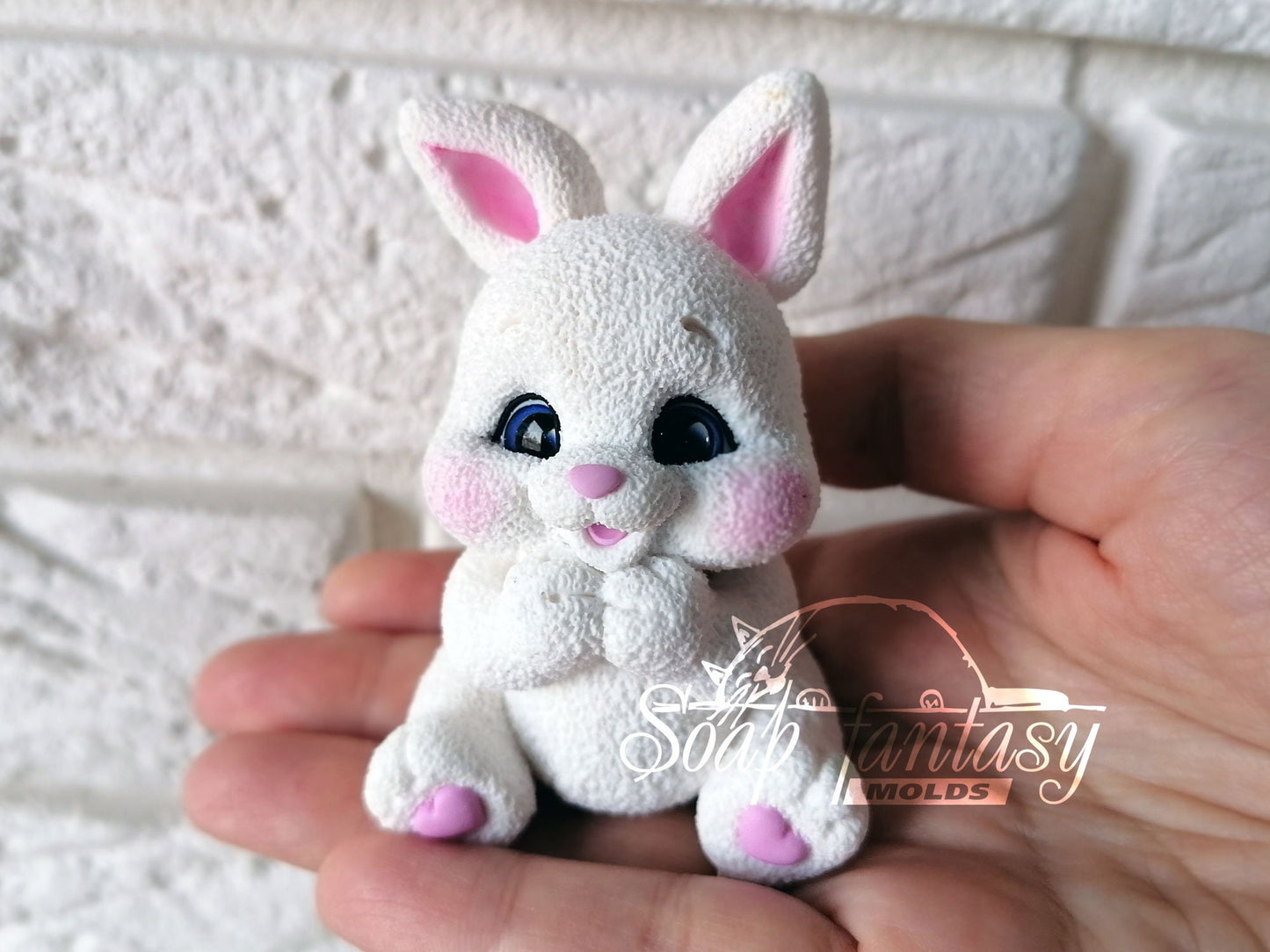 Cheerful bunny silicone mold for soap making