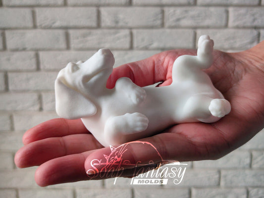 Belly rub dachshund / doxi silicone mold (mould) for soap making and candle making