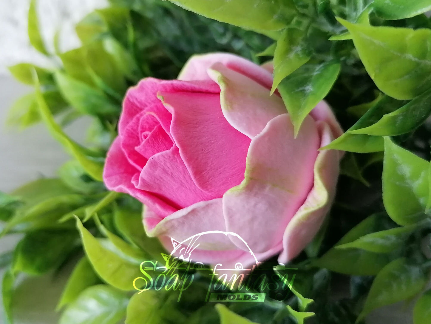 Half opened rose "Iguazu" silicone mold for soap making