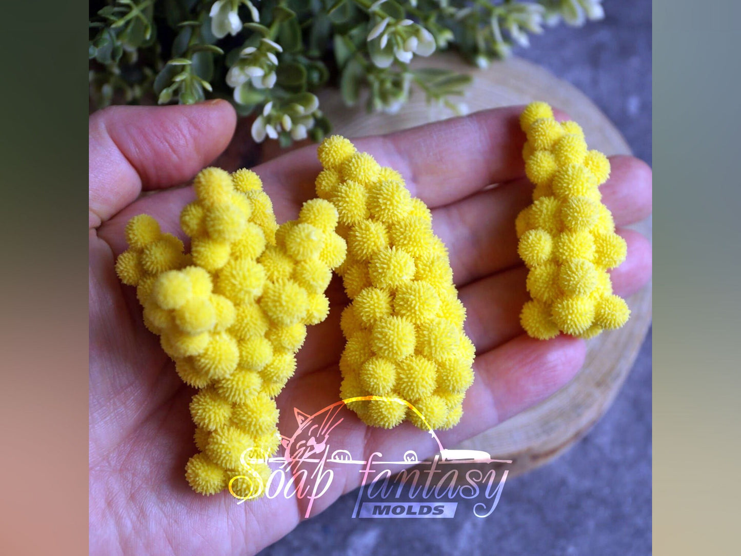 Mimosa (bouquet inserts) silicone mold for soap making