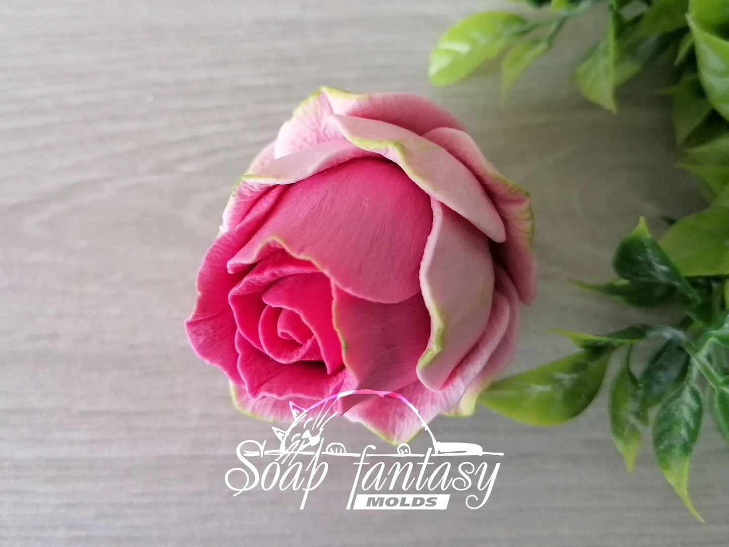 Half opened rose "Iguazu" silicone mold for soap making