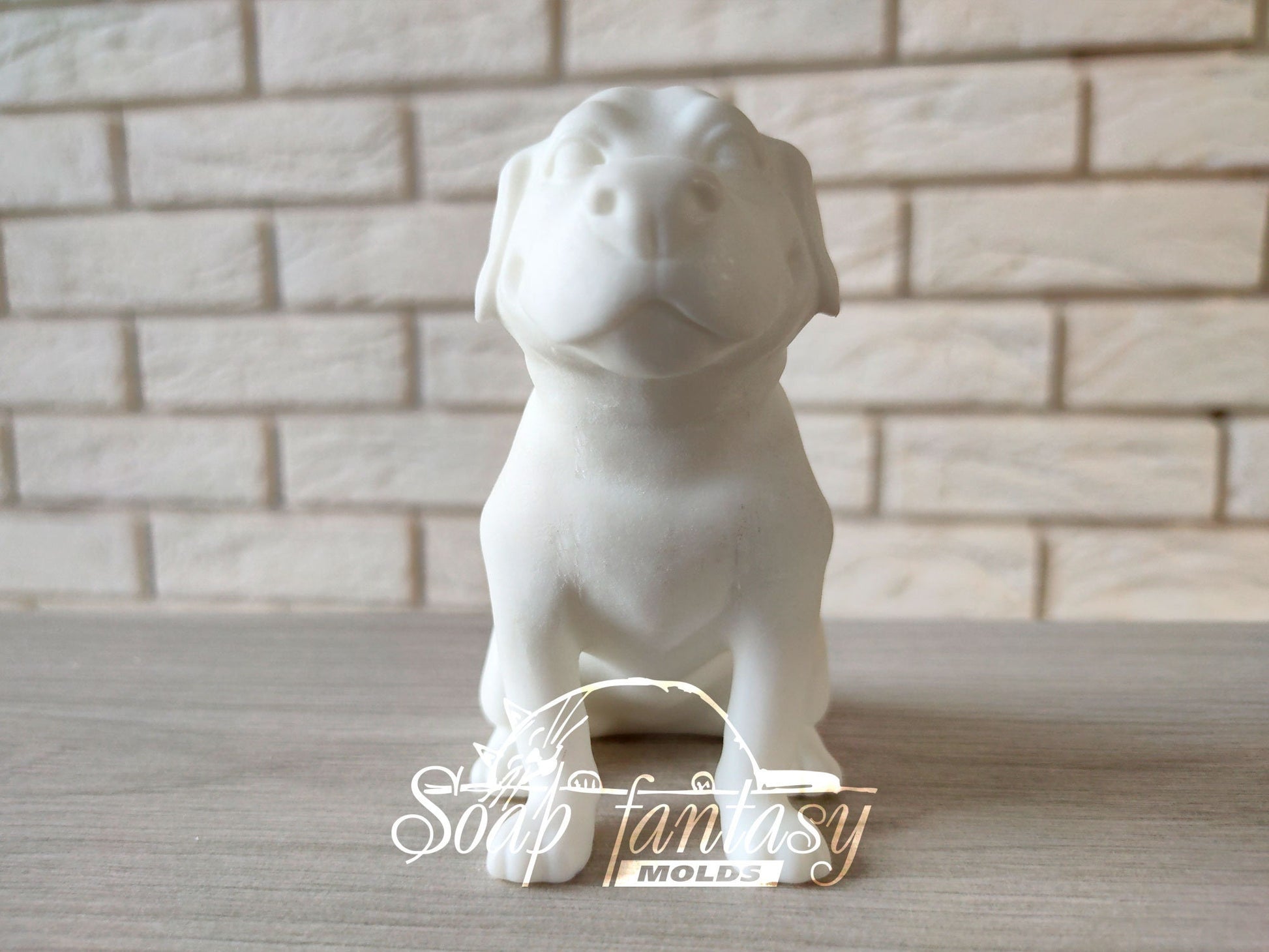 Big sitting dog silicone mold (mould) for soap making and candle making