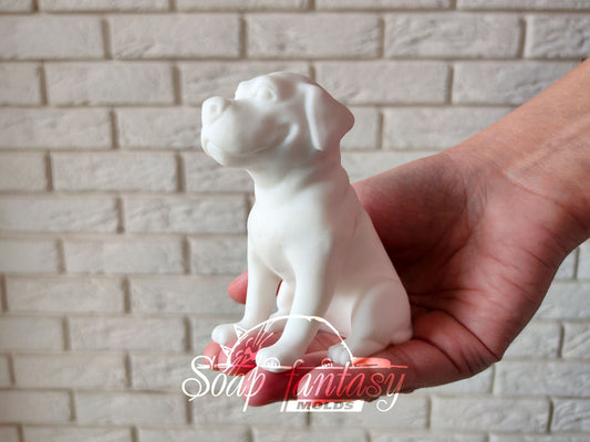 Big sitting dog silicone mold (mould) for soap making and candle making