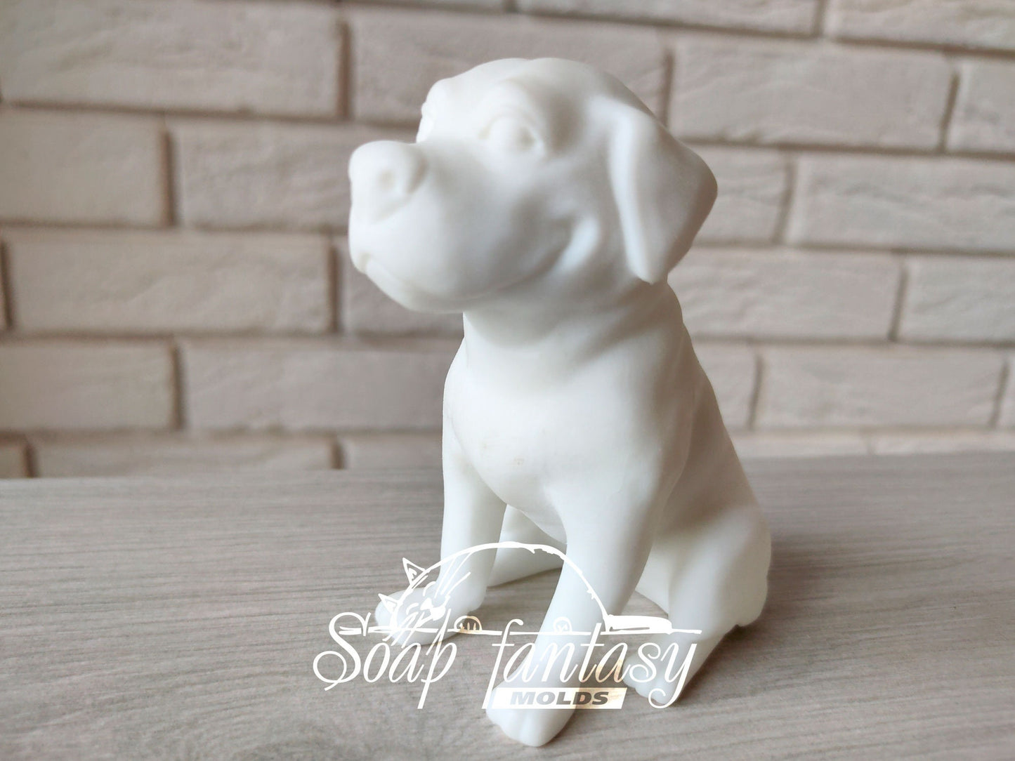 Big sitting dog silicone mold (mould) for soap making and candle making