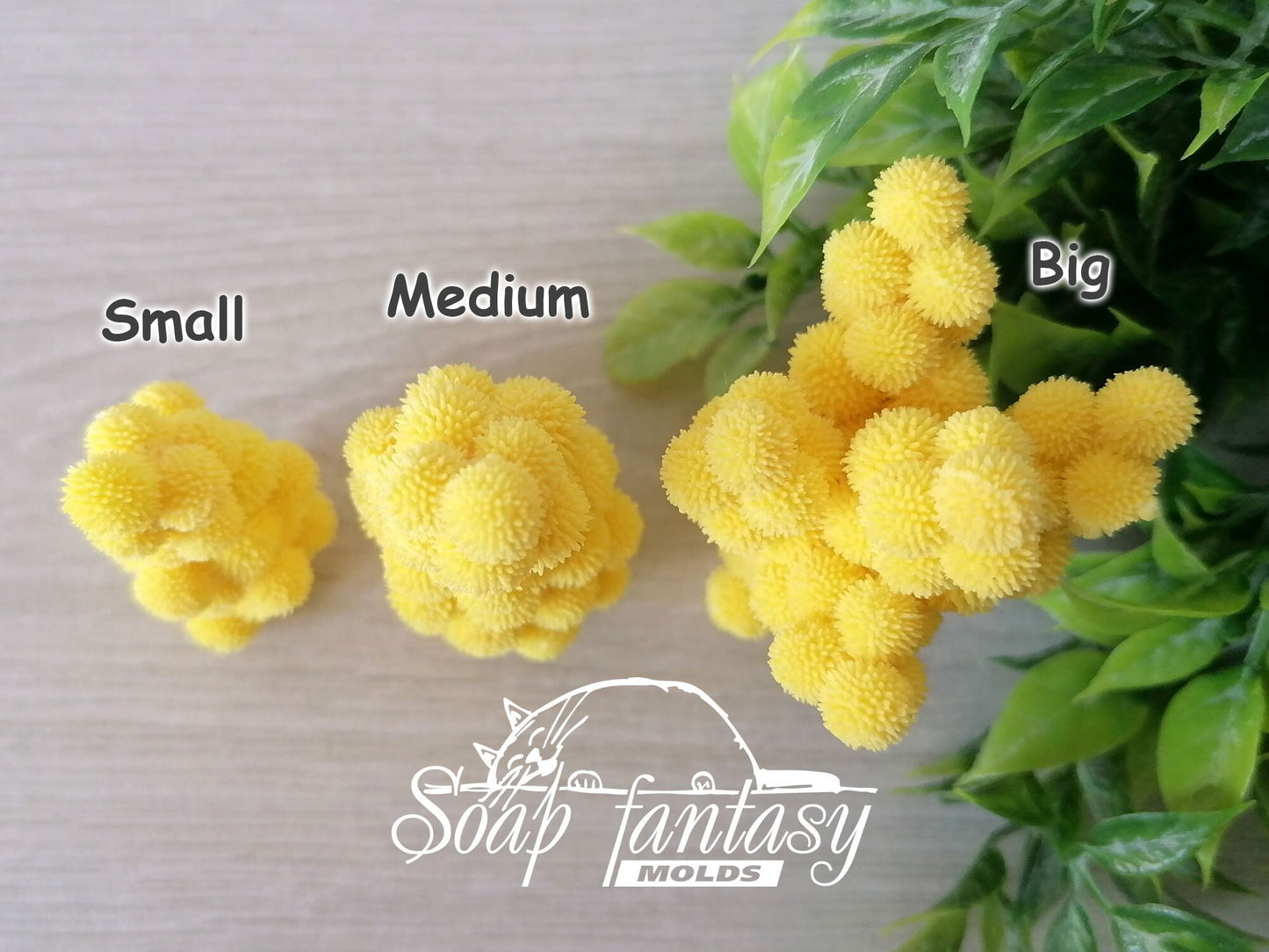 Mimosa (bouquet inserts) silicone mold for soap making