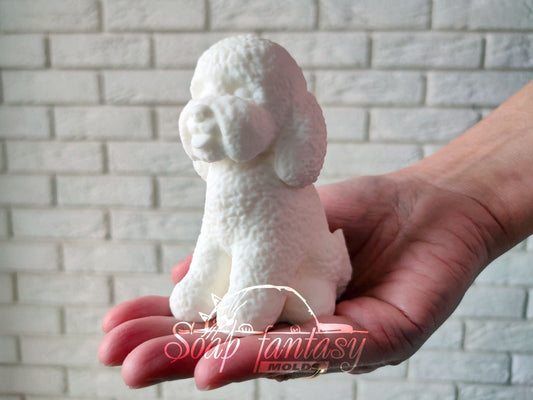 Big poodle silicone mold (mould) for soap making and candle making