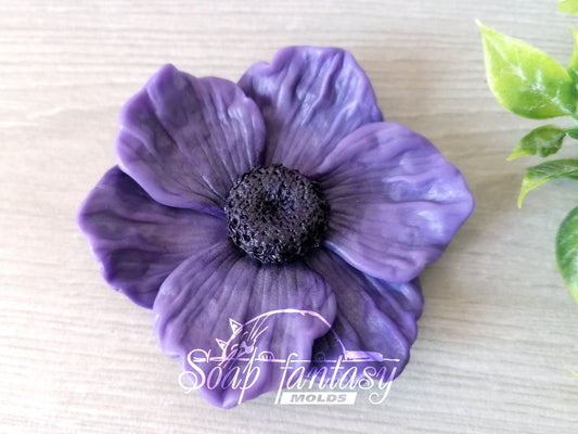 Anemone (very simple) silicone mold (mould) for soap making and candle making