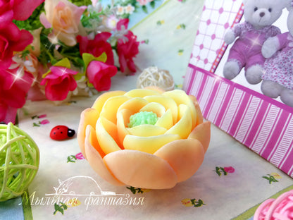 Ranunculus flower silicone mold for soap making