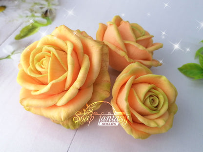Half opened rose Symphony silicone mold for soap making