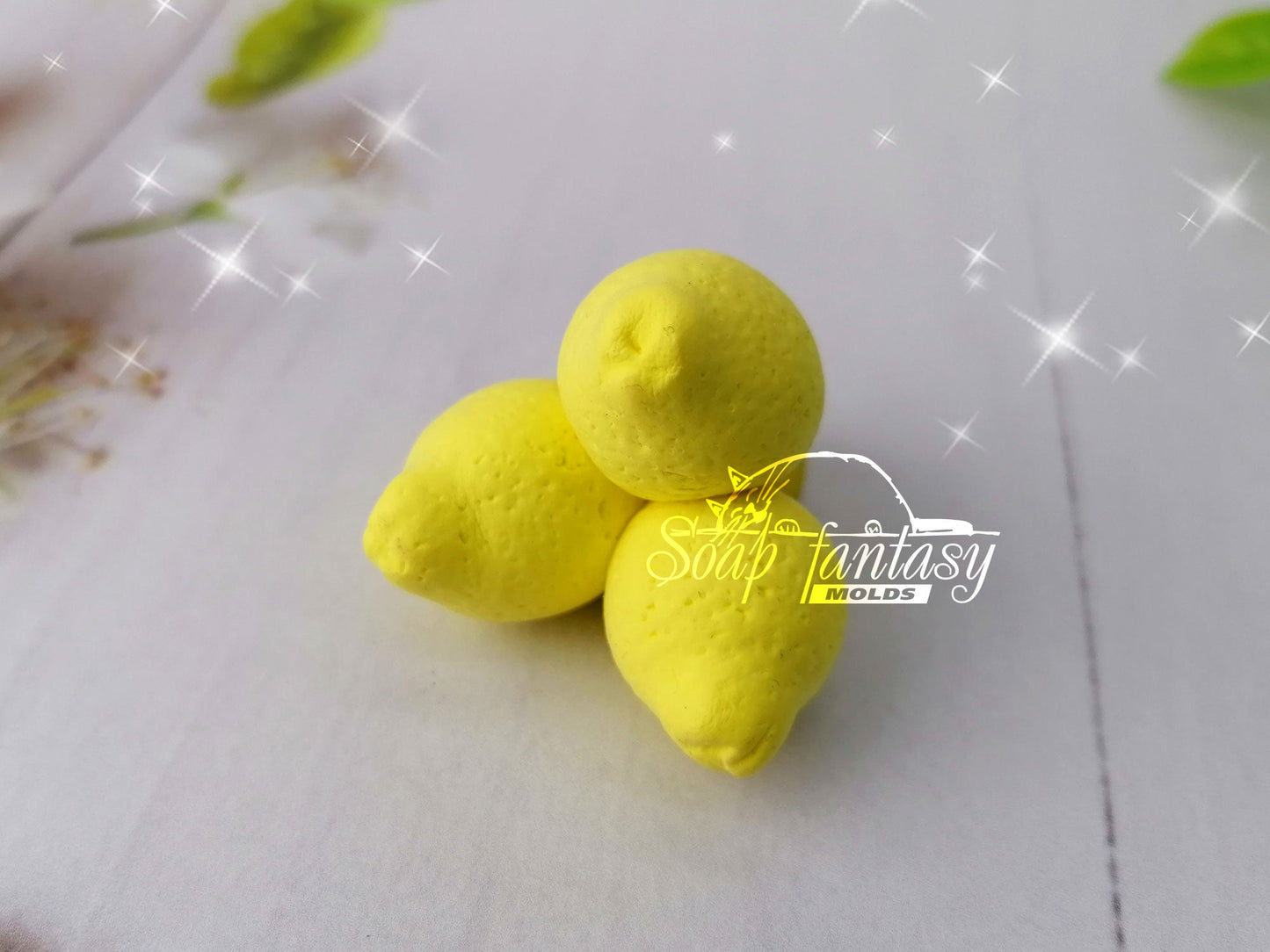 Lemon triplet (bouquet inserts) silicone mold for soap making