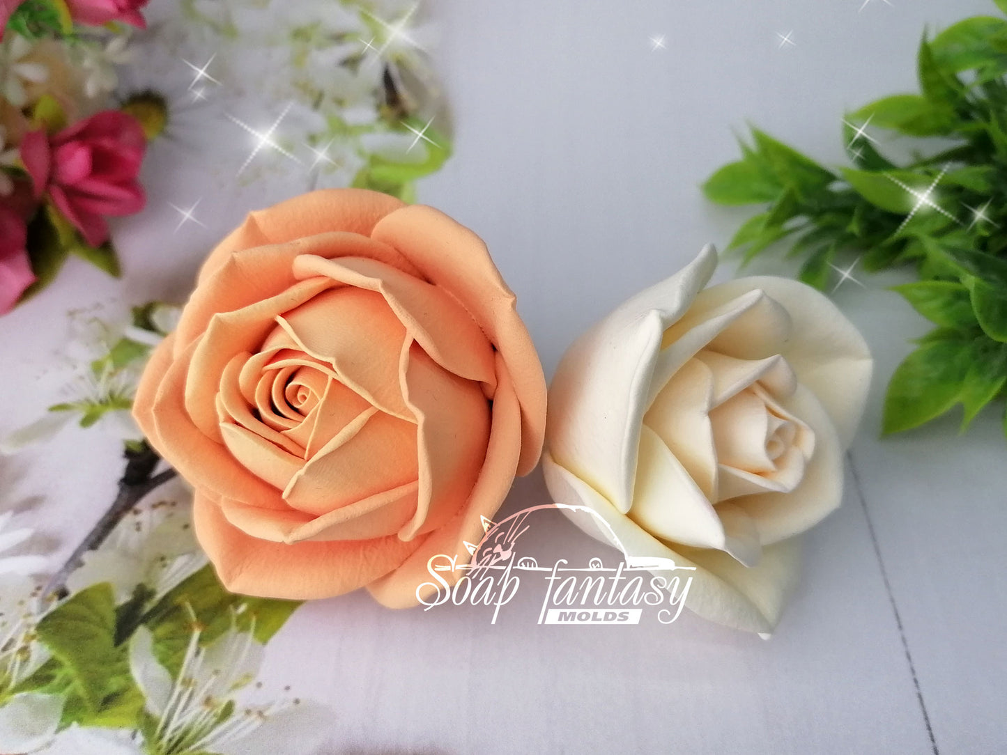 Rose "Annette" silicone mold for soap making
