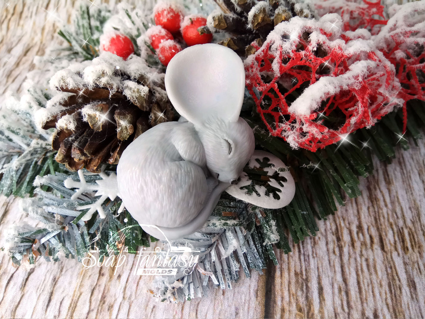 Sleeping little mouse silicone mold for soap making