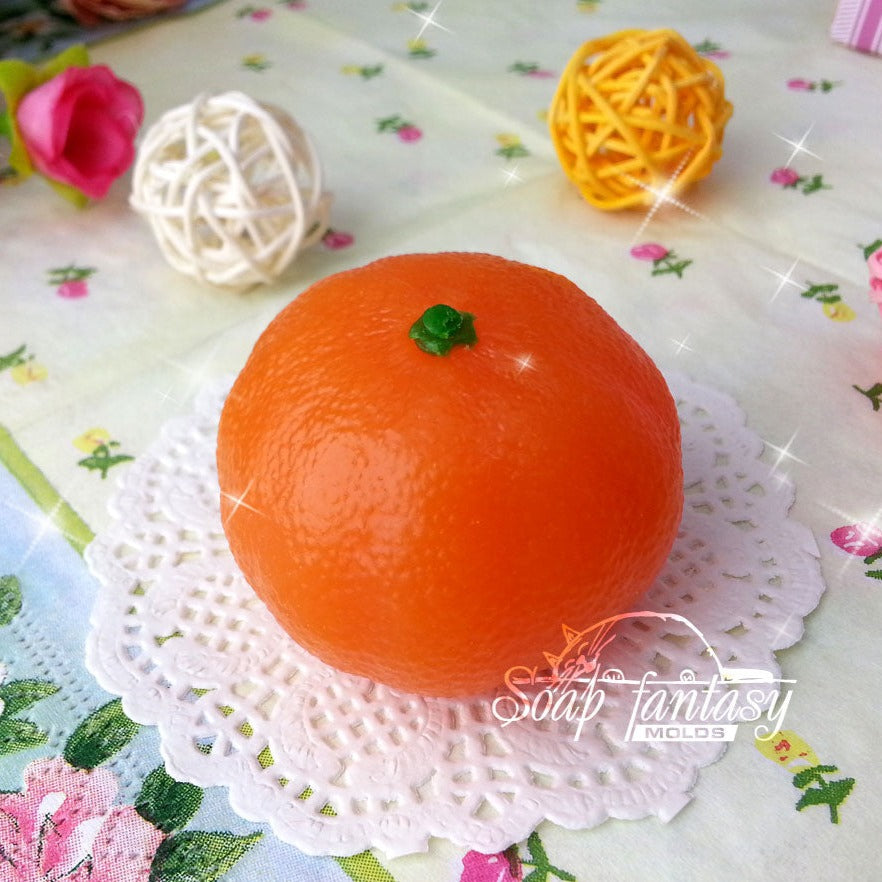Tangerine (medium size) tangerine silicone mold for soap making